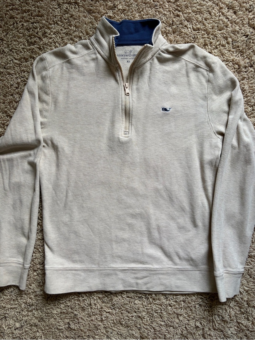 Vineyard Vines Men’s XS Cream 1/4 Zip Pullover Sweater